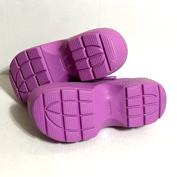 Crocs Purple Platform Clogs Shoe Size 11 New - Picture 6 of 9